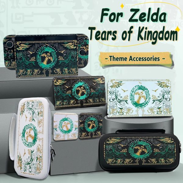 Borse per Zelda Tears Kingdom Borsa portaoggetti Custodia protettiva Cover 12 in 1 Scatola di carta per Nintendo Switch/OLED JoyCon Controller Custodia NS