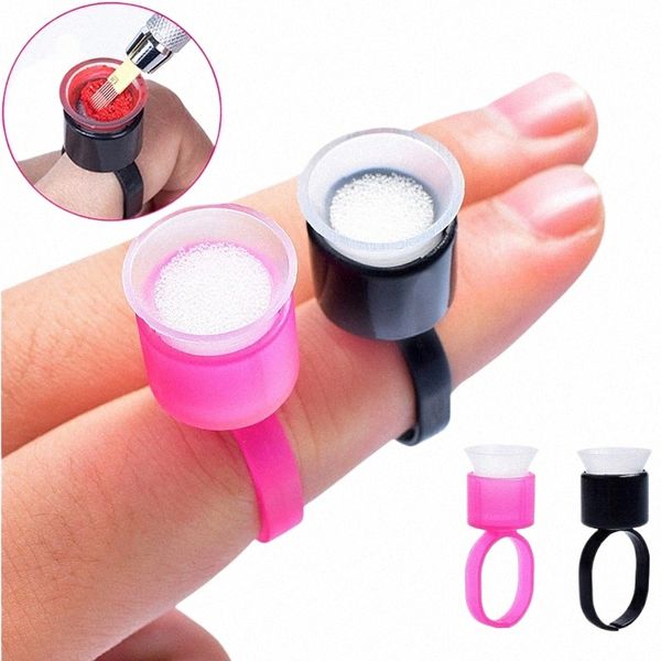 50 stücke Tattoo Ink Ring Cups Kappe Einweg Permanent Make-Up Augenbrauen Lippen Spge Microblading Pigment Cup Tattoo Werkzeug Accories u4iX #