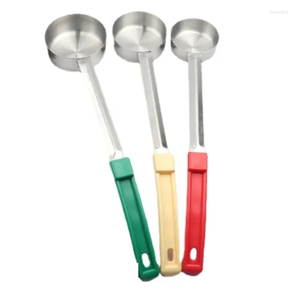 Set di stoviglie in acciaio inox, controllo delle porzioni, cucchiaio da portata solido, set combinato da 3 pezzi, 2 oz, 3 oz, 4 oz.