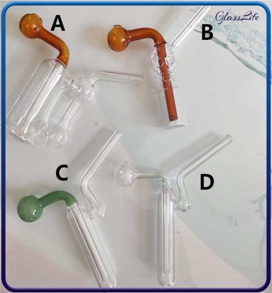 Мини-карманная стеклянная масляная горелка Бонг Кальян для Dab Rigs Водопроводные трубы Маленький барботер Золоуловитель Инструмент для курения3934928