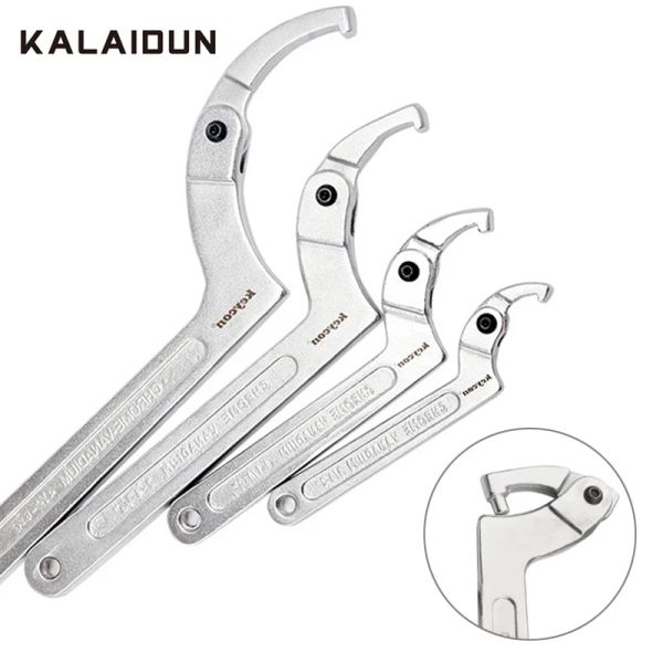 Acessórios Kalaidun Hook Chave de cabana ajustável Ajuste da cabeça quadrada ajustável C Forma C Chrome Vanadium parafuso porca de parafusos Ferramentas manuais