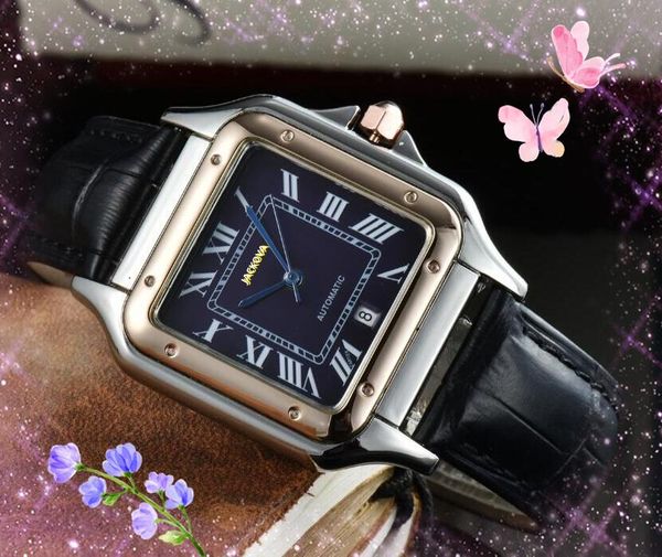 Высококачественные мужские часы с технологией Botton Twire Drawing, два, три стежка, кварцевый механизм, черный, коричневый, натуральная кожа, водонепроницаемый корпус из нержавеющей стали, часы, подарки