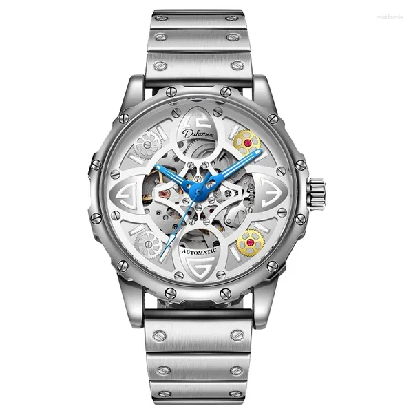 Relógios de pulso Super Dial Men's Pure Mechanical Watch Lucky Luminous Waterproof Personality Cool.