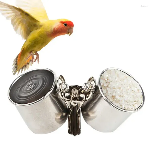Andere Vogelversorgungen Feeder Tasse Papagei Cage Food Double Fütterungsbehälter mit Clip Water Bowl Teller