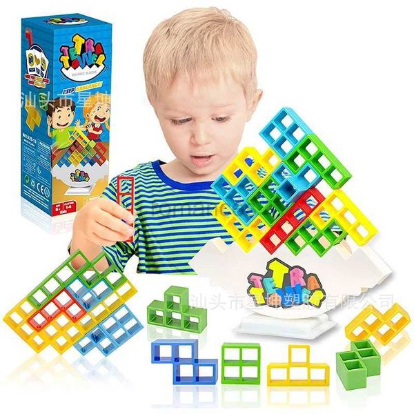 Sortieren von Niststapel -Spielzeug 48 Tetra Tower Fun Balance Stapelte Block -Checkerboard -Spiele für Kinder und Erwachsene Team Schlafsäule Familienparty Geschenke Spielzeug 24323