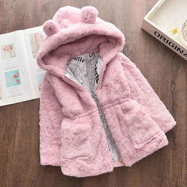 Piumino Keelorn Neonate Ragazzi Moda Autunno Inverno Vestiti caldi Simpatico peluche con cappuccio Capispalla per bambino 1-5 anni Ragazza Costume di pelliccia