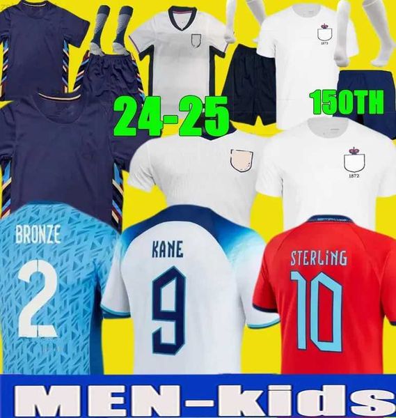 Inglaterra Futebol Jerseys Angleterre Copa do Mundo Mulheres Camisa de Futebol KIRBY WHITE BRIGHT MEAD 22 23 24 KANE STERLING RASHFORD SANCHO GREALISH Homens Kit Infantil 2ERY