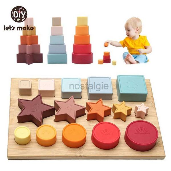 Sortieren, verschachteln, stapeln, Spielzeug. Lets make Silikon-Baby-Montessori-Weichbausteine, stapelbar, Kinderspielzeug, Puzzle, pädagogische Geschenke, 24323