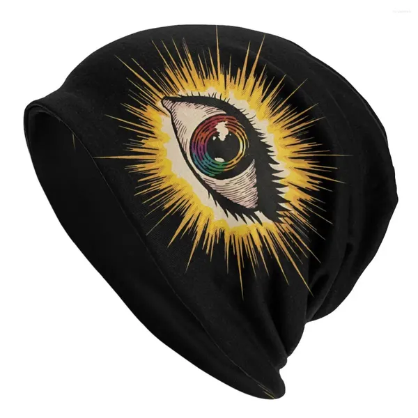 Berets Retro Eye Illuminati Thin Skullies Beanies Outdoor Caps para Homens Mulheres Ski Bonnet Chapéus