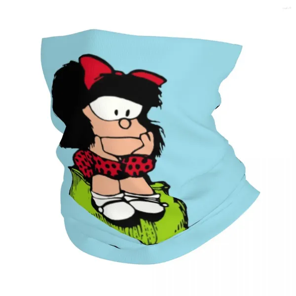 Банданы Mafalda, бандана с грустным мышлением, гетры на шею, защита от ультрафиолета, шарф для лица, мужской и женский классический повязка на голову Quino Manga, Балаклава