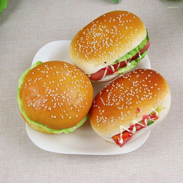 Dekorative Blumen Simulation Brot Modell Lebensmittel Po Requisiten Künstliche Hamburger Gefälschte Sandwich Lustige Spielzeuge Schnelle Shop Display Dekor