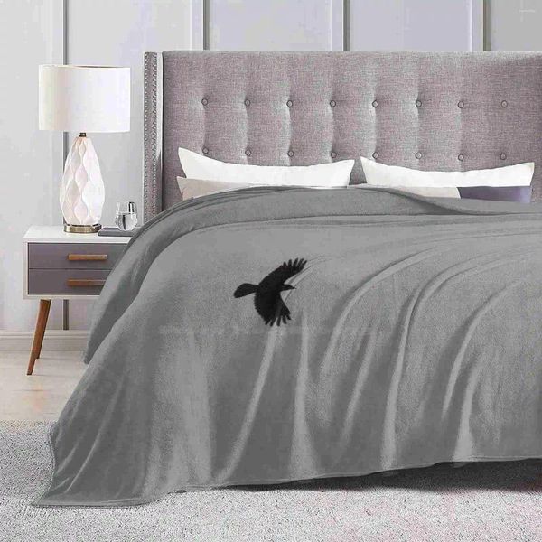 Battaniyeler Buzzard Silhouette Üst kaliteli rahat yatak kanepe yumuşak battaniye ornitoloji kanatlar kanatlı tüylü tüyler tüyler