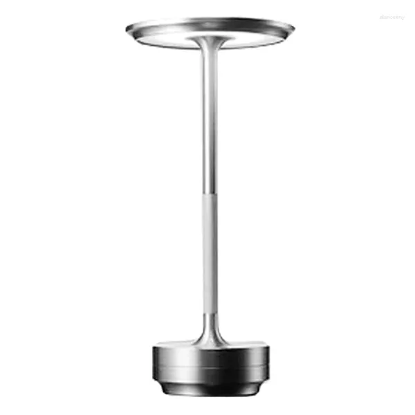 Lâmpadas de mesa 1set Bar Ambience Retro Desk Lamp Touch USB Recarregável Night Light Prata