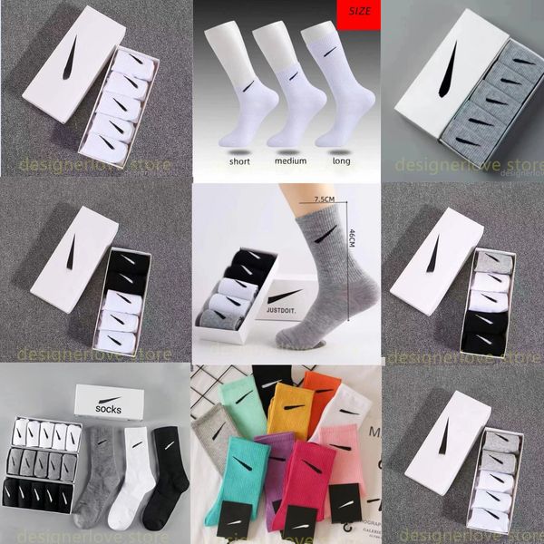 Meias masculinas para treinadores meias esportivas designer de luxo feminino clássico meias respirável futebol calcetines calzini homem socken les chaussettes preto branco cinza