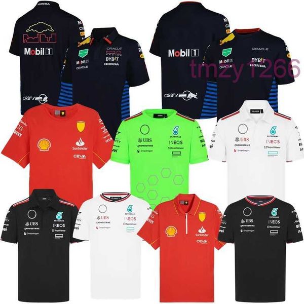 2024 Formel 1 F1 Rennsets Mercedeser Amg Petronas Fernando Alonso Eingerichtet T-Shirt Casual Atmungsfreie Polo Sommerauto Motorsport Ferari Team Jersey Shirts
