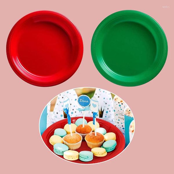 Stoviglie usa e getta Caramelle di plastica di Natale Piatti per snack Stoviglie per la colazione Feste Vassoi di compleanno Forniture per la cucina