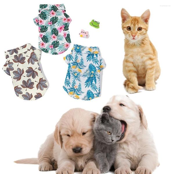 Vestuário para cães verão confortável camisa para animais de estimação S-XL estilo havaiano camisetas fofas para cães ou gatos roupas de cachorro produtos