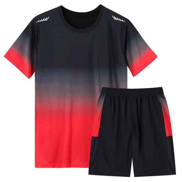 Ajuste seco dos homens treinamento conjunto de roupas esportivas ginásio fitness compressão esporte terno jogging runing esportes wear roupas badminton tênis 240307