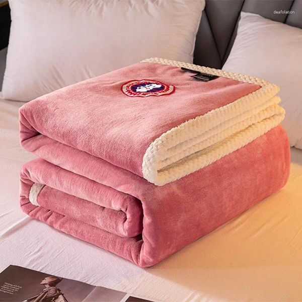 Coperte per letto Copriletto trapuntato scozzese da campeggio Coperta copriletto invernale in caldo pile berbero