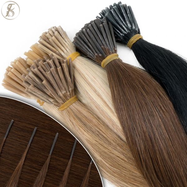 Extensões tess 1g i ponta extensões de cabelo humano 50 pçs queratina fusão microlink extensões de cabelo cápsula pré ligado vara grosso cabelo natural