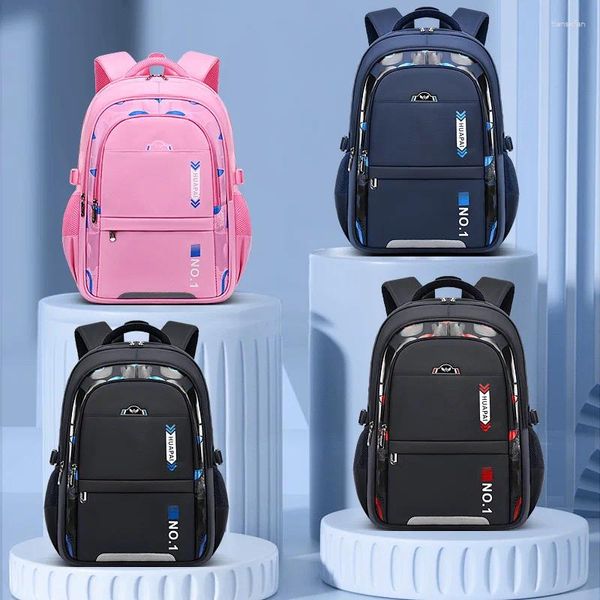 Sırt çantası Sıradan Naylon Öğrenci Schoolbag Kids Büyük Kapasite Hafif Nefes Alabilir Su Geçirmez Yansıtıcı Çizgiler Okulu