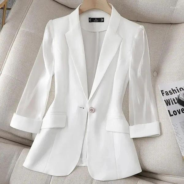 Damenanzüge 2024 Blazer Damen Anzugjacke Weiblich Feminine Blazer Kerbkragen Business Elegant Büro Damen Blaser Outwear