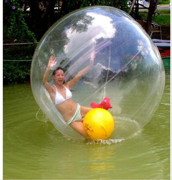 Wasserlaufball, tanzender Sportball, 2 m Durchmesser, 08 mm PVC, deutscher Reißverschluss, passend für Kinder, die auf Flüssen, Seen, Parks, Kinderausflügen spielen