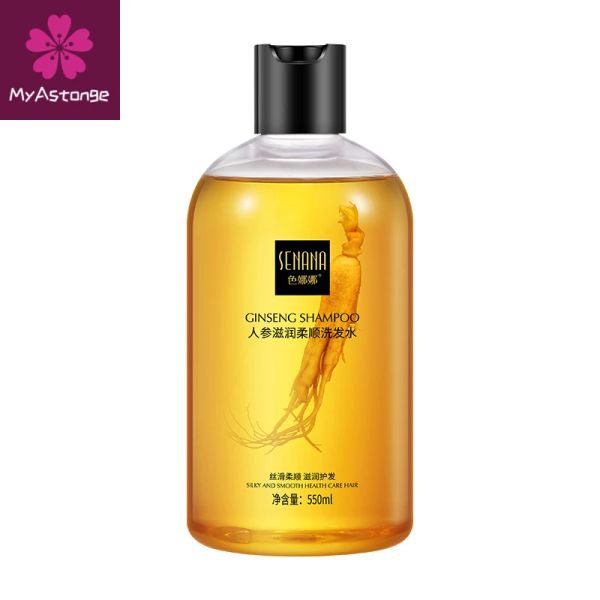 Trattamenti Radice di Ginseng Shampoo per la perdita dei capelli Controllo del petrolio Nutriente Antiforfora Shampoo per capelli senza silicone Prodotti biologici per la cura dei capelli 550ml