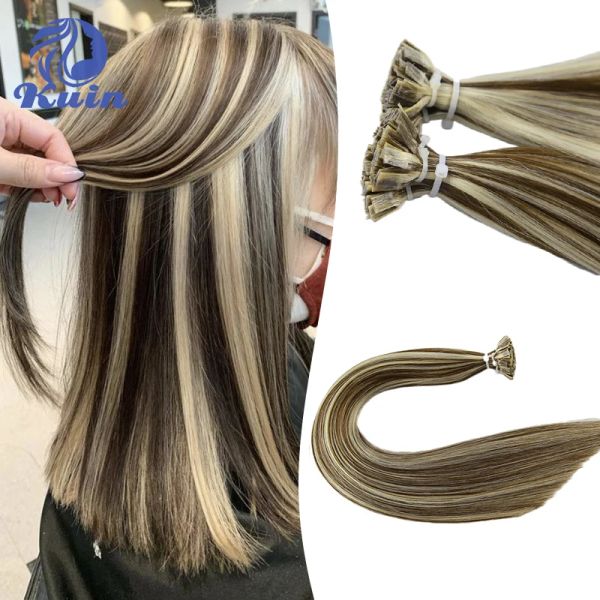 Uzantılar düz insan saçı uzatma füzyon düz uç keratin kapsülleri 1g/iplikçik 50pcs 26inch doğal saç uzantısı ombre sarışın renk