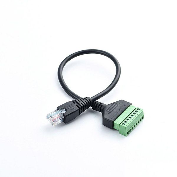 Netzwerkkabelanschlüsse RJ45 Schraubklemmenstecker Stecker auf 8-polige Verlängerung S-Kabel für Cat5/6/7 Ethernet Extender Av DVR Drop Deliv Otvxy