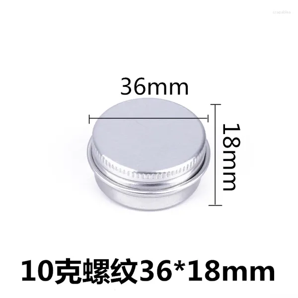 Bottiglie di stoccaggio 10g 10ml Vuote Rotonde Argento Crema Cosmetica Vaso Riutilizzabile Labbro di Latta di Metallo Contenitori per La Decorazione Delle Unghie in Alluminio