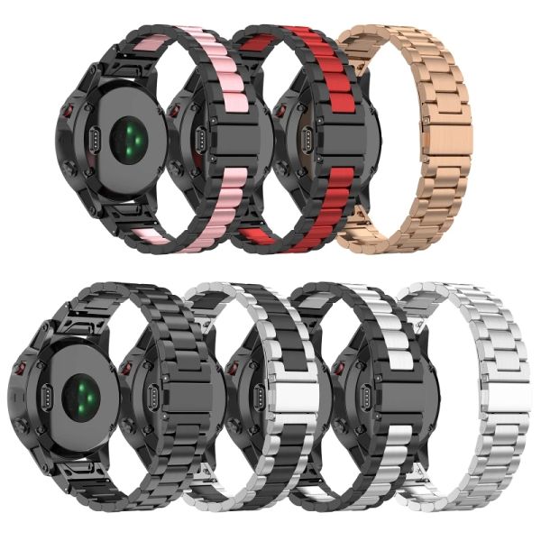 Custodie cinturino in acciaio inossidabile per Garmin Fenix 7/S/X 20mm/22mm/26mm braccialetto impermeabile durevole Smartwatch cinturino per orologio