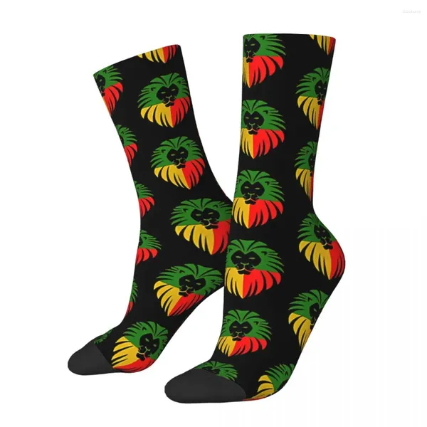 Herrensocken Abzeichen Löwe Rasta von Judah Rastafari Sport 3D-Druck Junge Mädchen Socke in der Mitte der Wade