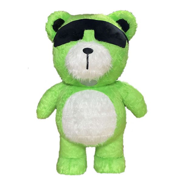 Costumi mascotte 2m / 2.6m Costume da mascotte da passeggio indossabile per adulti con orso peloso verde per intrattenimenti Halloween