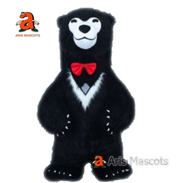 Costumi mascotte Iatable Costume da orso sorridente nero Adulto Iated Animale Personaggio mascotte Completo corpo gonfiabile per feste di eventi di Halloween