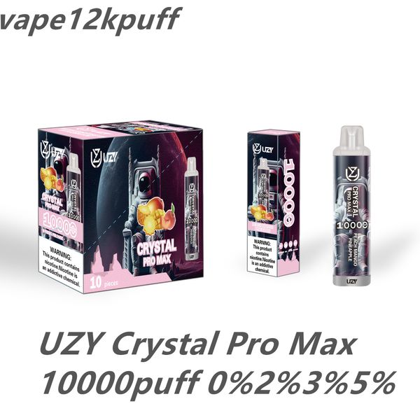 Uzy Crystal Pro Max 10000Puff VAPE MONOSSO VAPE PUFF10K VAPE MESH BOIL Cigaretta di tipo E ricaricabile ricaricabile 0% 2% 3% 5% VAPER BAR VAPE PEN 12 FIGUI