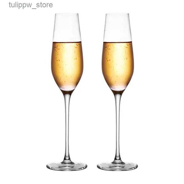 Copos de vinho 2pcs copos de champanhe copos transparentes bolha vinho tulipa coquetel para cozinha bar festa presente vestido de casamento copos de vinho sem chumbo l240323