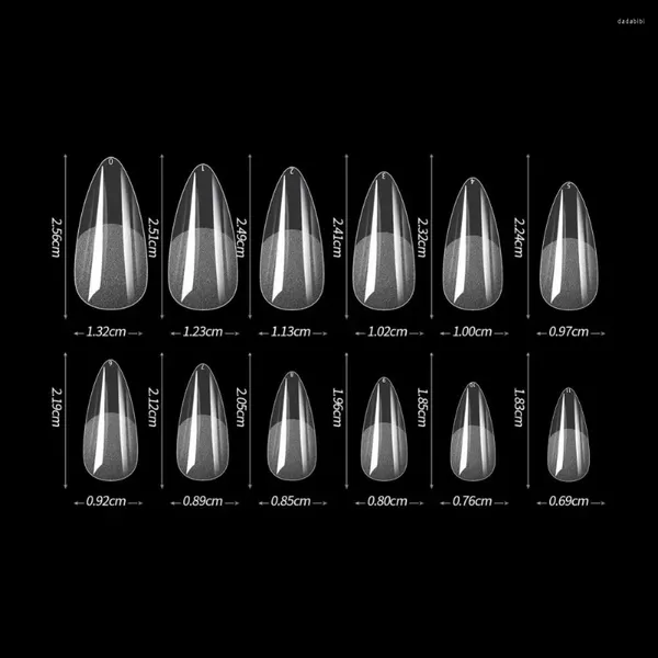 Künstliche Nägel, mittelgroße Acryl-Nagelspitzenfächer, 600 Stück/Box, ultradünne transparente quadratische Kunstspitzen für die DIY-Maniküre im Salon zu Hause