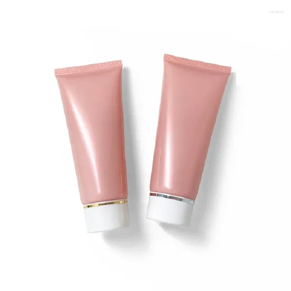 Bottiglie di stoccaggio Vuote 100g 100ml Detergente per il viso Tubo morbido Rosa brillante Contenitore cosmetico riutilizzabile Emulsione per trucco Spremere 25 Pz/lotto