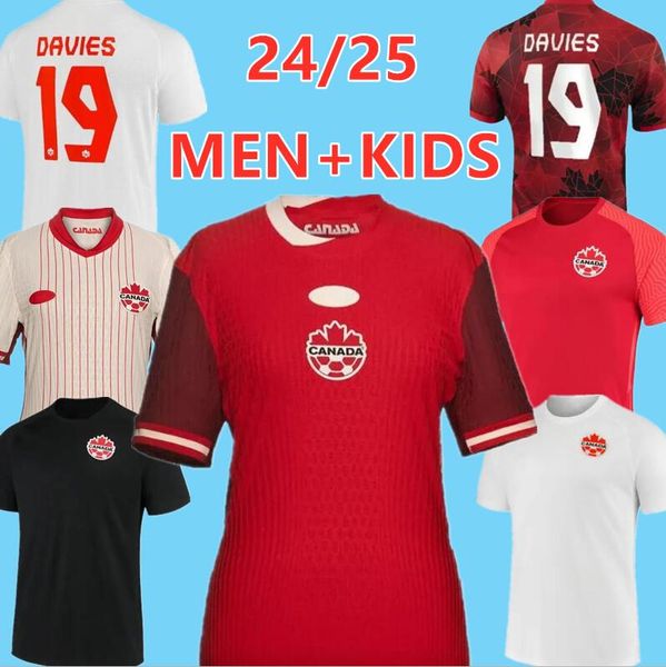 2024 Canada Maglie di calcio squadra nazionale Uniforme DAVIES J.DAVID 23 24 25 UGBO LARIN CAVALLINI MILLAR EUSTAQUIO 2023 magliette da calcio T casa lontano terzo UOMINI BAMBINI KIT DONNE