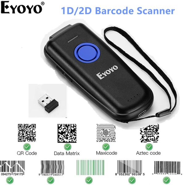 Eyoyo EY023 QR-Code-Scanner, Bluetooth, tragbar, 2D-Bar-kompatibel, USB 24 GHz, kabelloser Barcode-Leser 240318