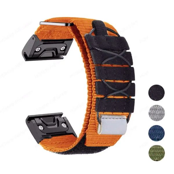 Accessori cinturino in nylon con gancio per Garmin Fenix 7 6X 6S 6 Pro 5X 5 5S 3HR 22mm 26mm cinturino sportivo in tessuto di tela per accessori Garmin