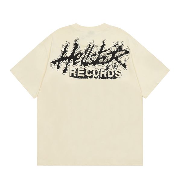 Camiseta oversized Hip Hop Fried Street de alta qualidade de algodão duplo designer casual camisetas de manga curta para homens e mulheres Novo top exclusivo de manga curta feito de algodão puro