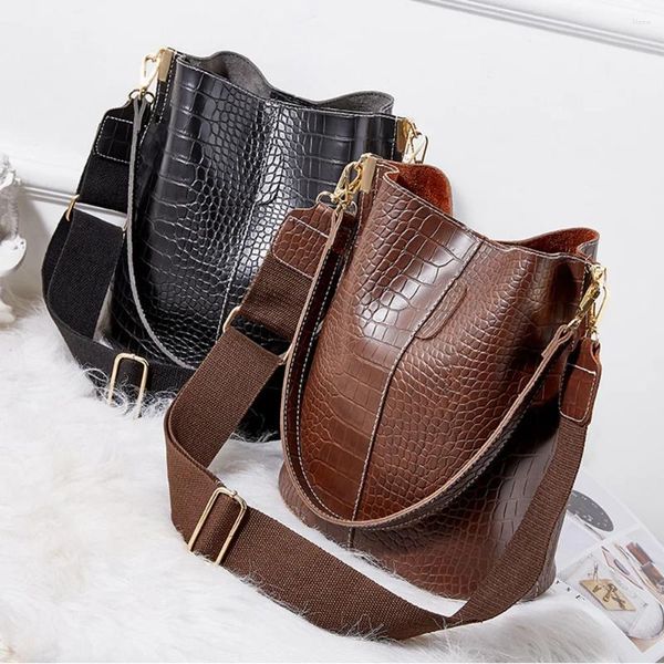 Bolsas de ombro retro crocodilo crossbody saco para mulheres 2024 couro pu tendência designer bolsas grande capacidade