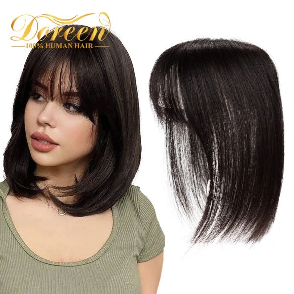 Toppers Doreen 8*11cm TPart Lace Hair Topper para mulheres Remy Natural Human Hairpieces com clipes 10 polegadas Acessórios para perda de cabelo feitos à mão