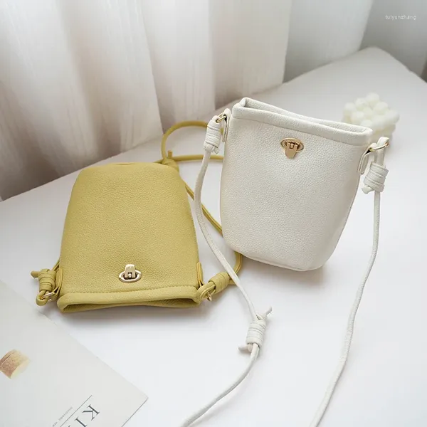 Borse da sera Tendenza Mini secchiello stile coreano per donna Ragazza Piccola spalla Lady Borsa semplice per cellulare e borsa Bolsa Feminina