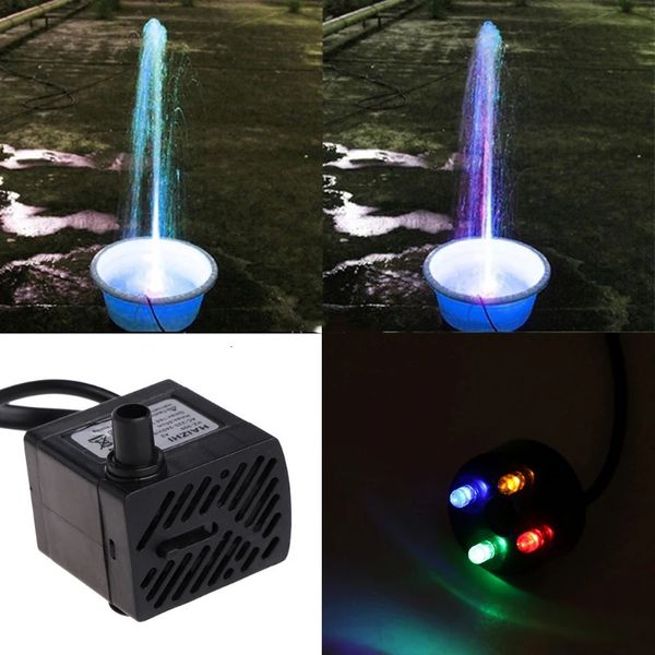 Acquario 220V 3W Pompa sommergibile per acquario LED Fontana per acquario Serbatoio per pesci Spina europea Aquario Pompe per acqua Pesce acquatico Kit per animali domestici 240308