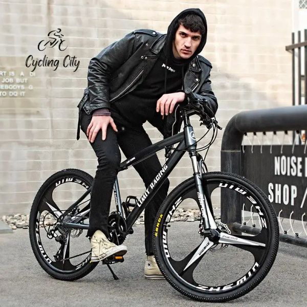 Bisiklet bisiklet şehir dağ bisiklet yetişkin offroad bisiklet tekerleği 21speed değişken hızlı bisiklet çift disk fren 24/26 inç bisiklet bisiklet
