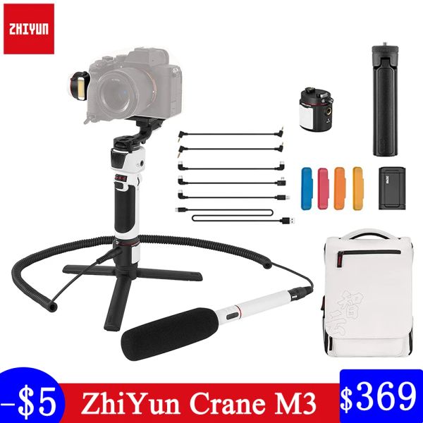Heads Zhiyun Crane M3 Estabilizador Gimbal portátil de 3 eixos para câmeras DSLR sem espelho Smartphone iPhone Celular e câmera de ação