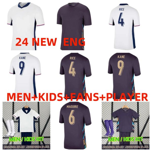 24 25 Maglia da calcio ENGLands BELLINGHAM RASHFORD KANE 2024 Euro Cup Maglia da calcio per squadra nazionale Uomo Bambini Kit da allenamento STONES SAKA MOUNT FODEN GREALISH